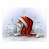 Little Santa in the snow Postcard