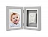 Pearhead Babyprints Baby Handprint and Footprint Desk Photo Frame & Impression Kit, Gray