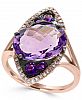 Effy Amethyst (5-3/4 ct. t. w. ) and Diamond (1/8 ct. t. w. ) Ring in 14k Rose Gold