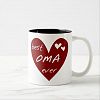 Red Heart Best Oma Ever T-shirts and Gifts Two-tone Coffee Mug