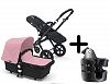 Bugaboo Cameleon 3 Stroller 2015, Black Frame and Black Base With New Extendable Sun Canopy (Soft Pink) + Bugaboo Cup Holder by Bugaboo