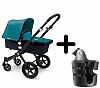 Bugaboo Cameleon3 Complete Stroller 2015, Petrol Blue/Black + Bugaboo Cup Holder by Bugaboo