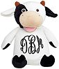 Personalized Stuffed Cow with Embroidered Swirl Monogram