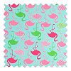 SheetWorld Flamingos Aqua Jersey Fabric - By The Yard - 152.4 cm (60 inches)