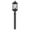1-Light Black Outdoor Post Lantern