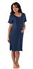 BambooMama Women's Birthing Shirt - For Pregnancy, Labor and Nursing -Medium (Pre-pregnancy US Size 8-10)-Midnight Blue