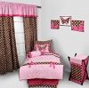 Bacati Butterfliers Pink/Chocolate 4 Piece Toddler Bedding Set