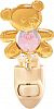 Teddy Bear in 24K Gold Plated Night Light. . . . . With Pink Color Swarovski Austrian Crystals