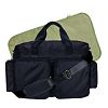 Trend Lab Deluxe Style Diaper Bag, Black and Avocado Green