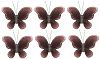 2" Brown Mini (X-Small) Glitter Butterfly Butterflies 6pc set - nylon nursery bedroom girls room ceiling wall decor, wedding birthday party baby bridal shower