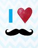 Cici Art Factory Wall Hanging, I Heart Mustaches Blue
