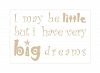 Feel Good Art Thick A4 Nursery Box Canvas I May Be Little But I Have Very Big Dreams (12 x 8 x 1.5-inch, Beige)