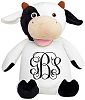 Personalized Stuffed Cow with Embroidered Vine Monogram