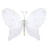 The Butterfly Grove Isabella Pearl Butterfly Decoration 3D Hanging Mesh Organza Nylon Decor, Plumeria White, Medium, 11"x 7"