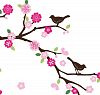 Cherry blossom & Blue Birds Nursery/Kids' Room Wall Art Sticker Decal