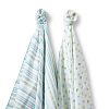 SwaddleDesigns SwaddleDuo Stripes With Little Chickies Duo Turquoise HBP0Q65GJ-0508