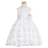 Lito White On White Floral Ribbon Flower Girl Dress Toddler Girls 3T