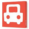 Avalisa Stretched Canvas Nursery Wall Art, Auto, Red, 12 x 12