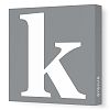 Avalisa Stretched Canvas Lower Letter K Nursery Wall Art, Grey, 12 x 12