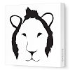 Avalisa Stretched Canvas Nursery Wall Art, Lion Face, Black, 18 x 18