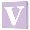 Avalisa Stretched Canvas Lower Letter V Nursery Wall Art, Lilac, 28 x 28