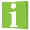 Avalisa Stretched Canvas Lower Letter I Nursery Wall Art, Green, 36 x 36