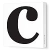 Avalisa Stretched Canvas Lower Letter C Nursery Wall Art, Black, 36 x 36
