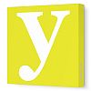 Avalisa Stretched Canvas Lower Letter Y Nursery Wall Art, Yellow, 18 x 18