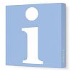 Avalisa Stretched Canvas Lower Letter I Nursery Wall Art, Blue, 36 x 36