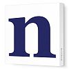 Avalisa Stretched Canvas Lower Letter N Nursery Wall Art, Navy, 12 x 12