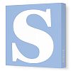 Avalisa Stretched Canvas Lower Letter S Nursery Wall Art, Blue, 36 x 36
