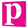 Avalisa Stretched Canvas Lower Letter P Nursery Wall Art, Fuchsia, 36 x 36