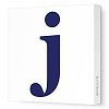 Avalisa Stretched Canvas Lower Letter J Nursery Wall Art, Navy, 36 x 36