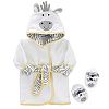 Just Born Just Bath Welcome to the Circus Robe and Booties Set, Grey/Yellow/White