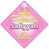 Crown Princess Safiyyah On Board Personalised Baby / Child Girls Car Sign