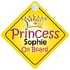 Princess Sophie On Board Girl Car Sign Child/Baby Gift/Present 002