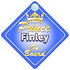 Crown Prince Finley On Board Personalised Baby / Child Boys Car Sign