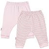 Kushies Baby Everyday Layette 2 Pack Pants Set, Pink Solid/Stripe, 9 Months