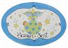 The Kids Room by Stupell Heaven Sent with Blue Border Oval Wall Plaque by The Kids Room by Stupell