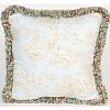 Glenna Jean Central Park Pillow Toile with Fringe, Blue/Chocolate/Tan/White by Glenna Jean