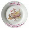 Personalized Birth Plate with a plain rim - Pink Sleepytime design
