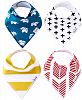 Baby Bandana Drool Bibs Indie 4 Pack of Unisex Modern Cotton Bibs Baby Gift Set By Copper Pearl