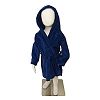 Navy Blue Velour Robe with hood, Frenchie Mini Couture (8-10) by Frenchie Mini Couture