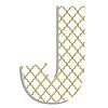 Trellis Hanging Initials Letter: J, Color: Gold and White by Stupell Industries