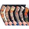 Eforstore New Fashion Pack of 6 pcs Temporary Fake Slip on Tattoo Arm Sleeves Body Art Stockings Accessories