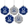 Indianapolis Colts 5 Pk Shatterproof Ball Ornaments