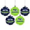 Seattle Seahawks 5 Pk Shatterproof Ball Ornaments