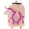 Kreative Kids Plush Animal Rolling Backpack, Pink Unicorn