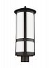 8235901-71 - Sea Gull Lighting - Groveton - One Light Outdoor Post Lantern Medium Base: 100W Antique Bronze Finish with Opal Cased Etched Glass - Groveton