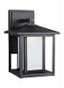 8902991S-12 - Sea Gull Lighting - Hunnington - 11 9W 1 LED Small Outdoor Wall Lantern Black Finish with Etched Seeded Glass - Hunnington